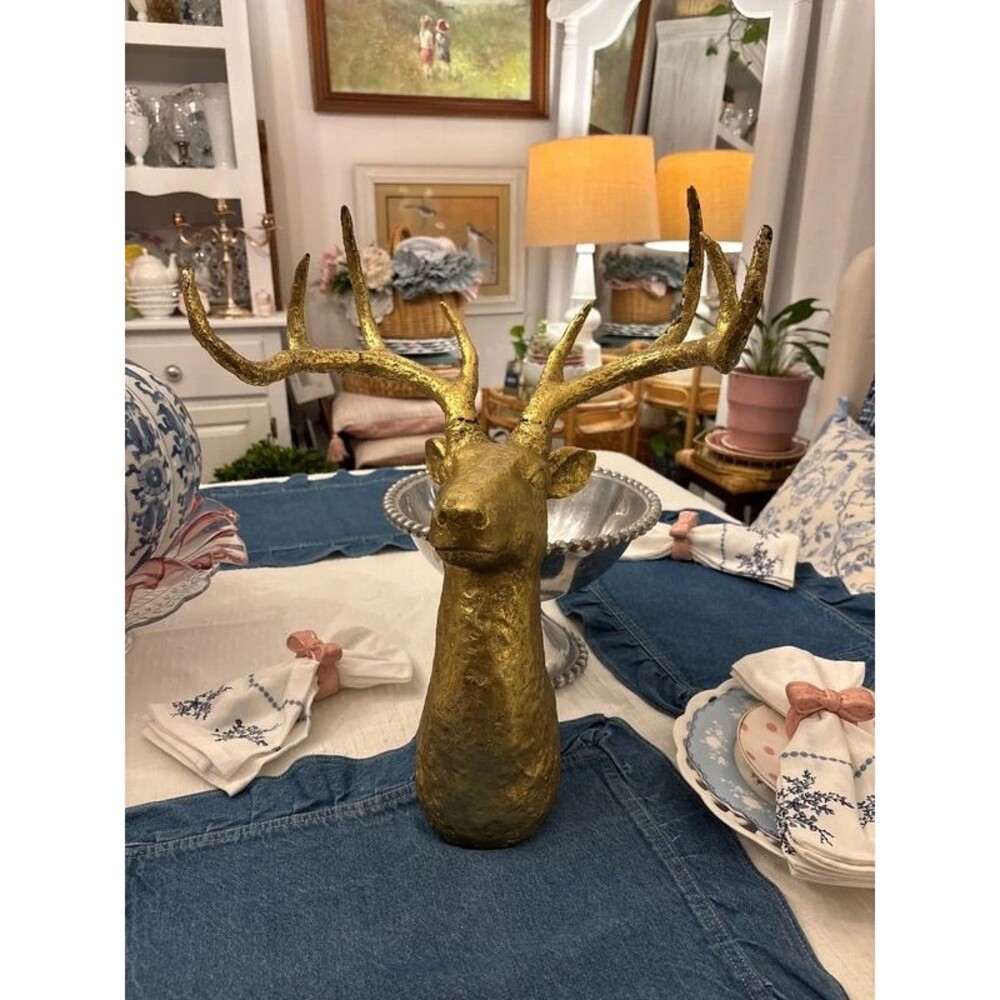 Gold Deer Head Wall Decor